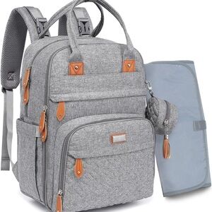 Stylish Gray Diaper Backpack